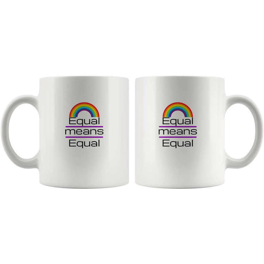 White Mug - 11 oz and 15 oz [Pride Rainbow]