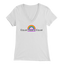 Women's Bella V-Neck - White [Pride Rainbow]
